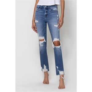 Flying Monkey Distressed Mid-Rise Ankle Jean size 27
